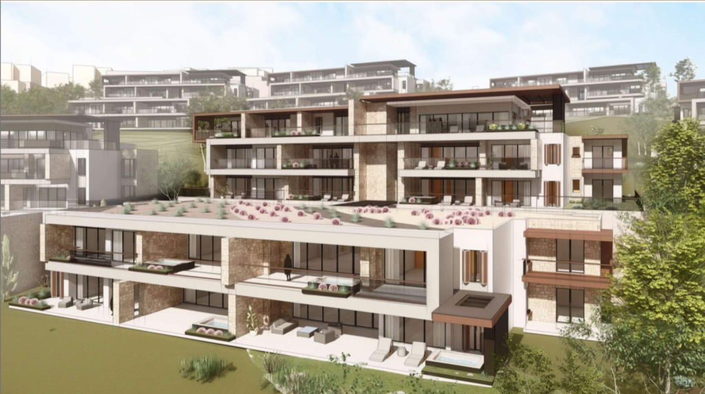 A rendering of the outside of the Alvar development