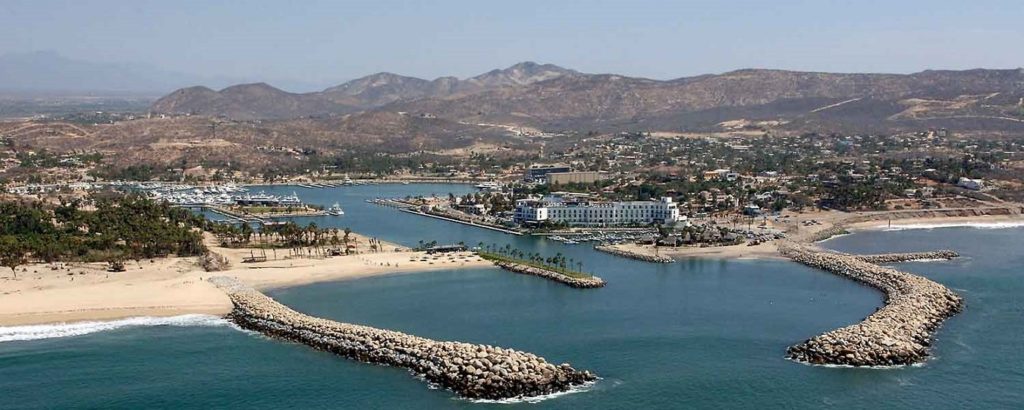 An aerial view of the San Jose Del Cabo marina