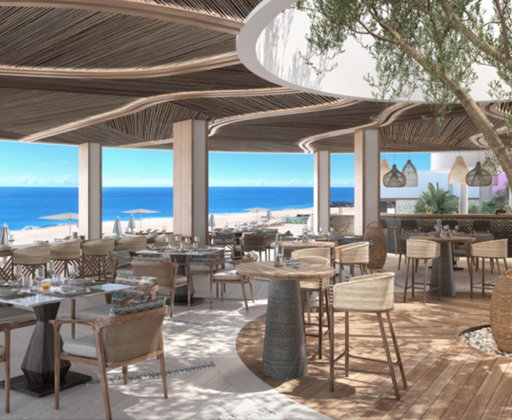 The beach club at the St. Regis Los Cabos