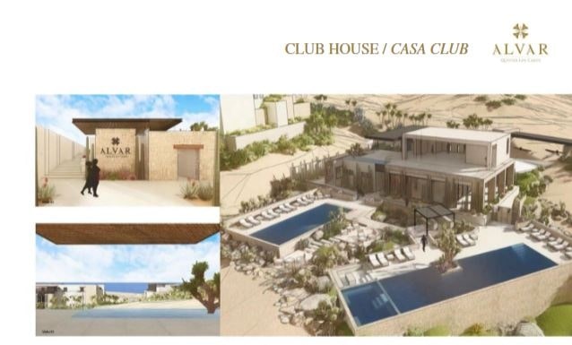 Rendering of the pool and clubhouse at Alvar