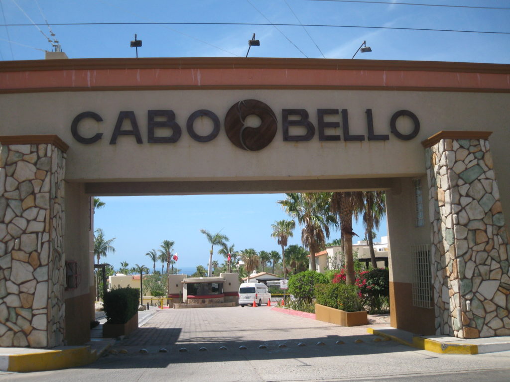 The Cabo Bello Entrance Sign
