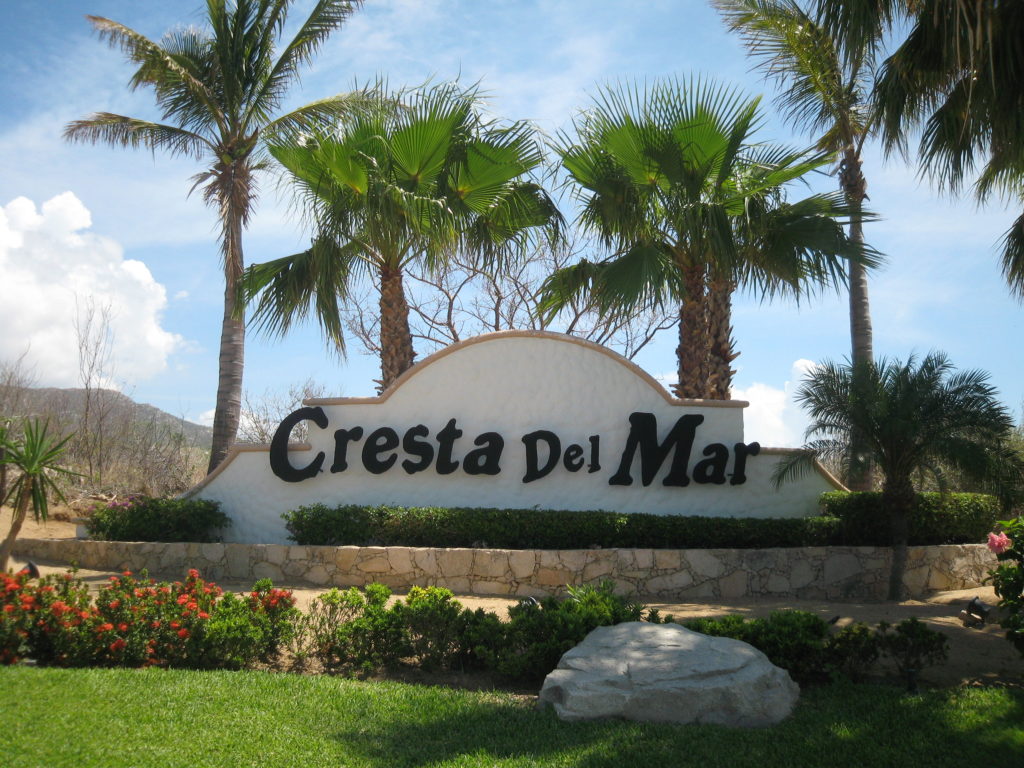 The Cresta Del Mar Entrance Sign