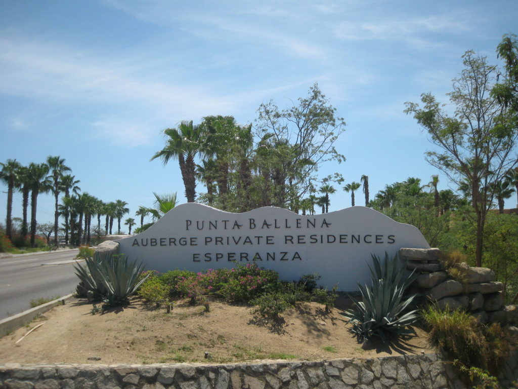 The Esperanza and Punta Ballena entrance sign