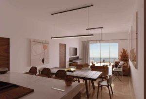 A rendering of the interior of a Tramonti Paradiso condo