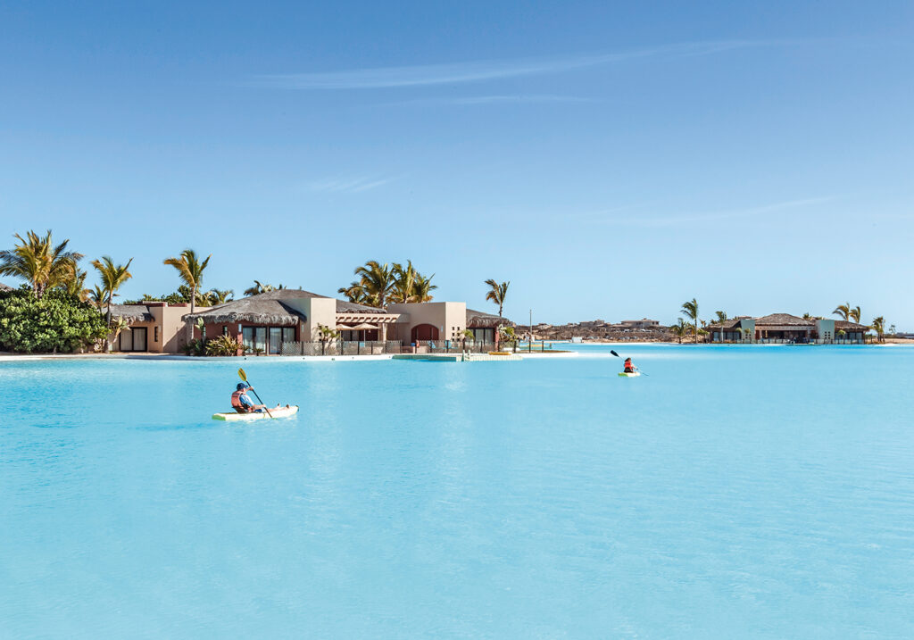 Paddleboarding at the Diamante Crystal Lagoon